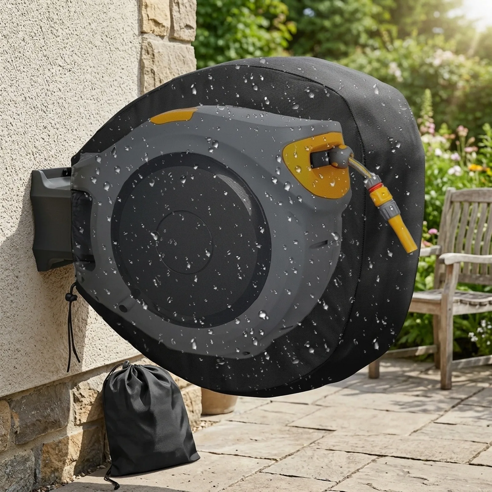 210D Silver Coated Oxford Cloth Outdoor Hose for Reel Easy Install Waterproof for weather-resistant Windproof Protection