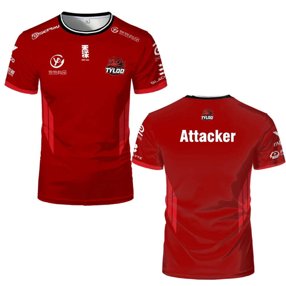 2025 CS2 Pro League TYLOO Team الزي الرسمي CSGO Esports Club الفانيلة للرجال والنساء الصيف تنفس التجفيف السريع تي شيرت