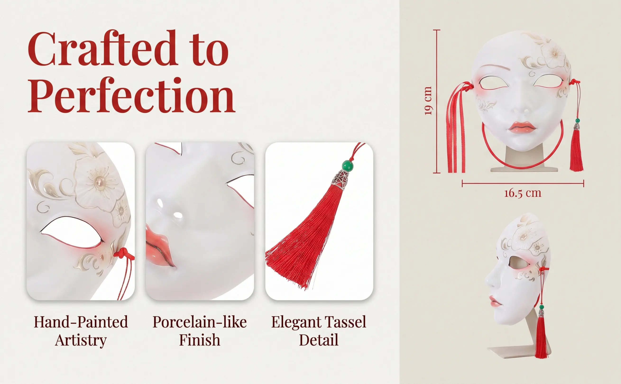 Premium Plastic Masquerade Mask for Adults Women Elegant Party Facial Mask Cosplay Halloween Festival Masquerade Ball Accessory