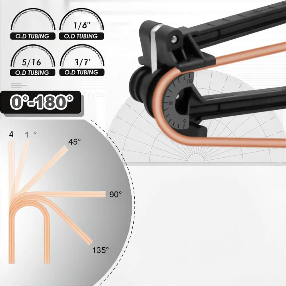 4 In 1 Tube Bender Manual Pipe Bending Tool 180 Degree For Copper Aluminum Stainless Steel Pipe HVAC Repair Tools - view 2