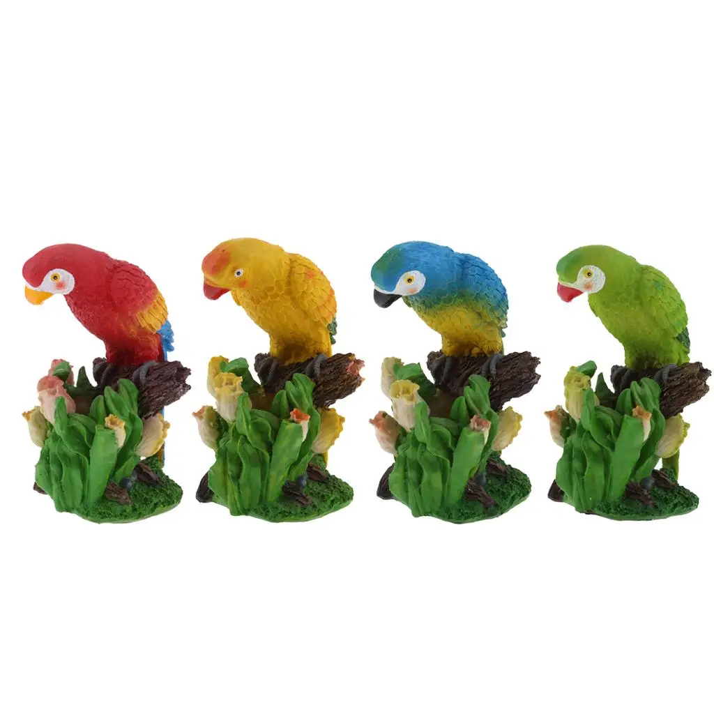 

Bird Parrot Figurines Statues Mini Resin handwerkliches Dekor Ornaments for kids