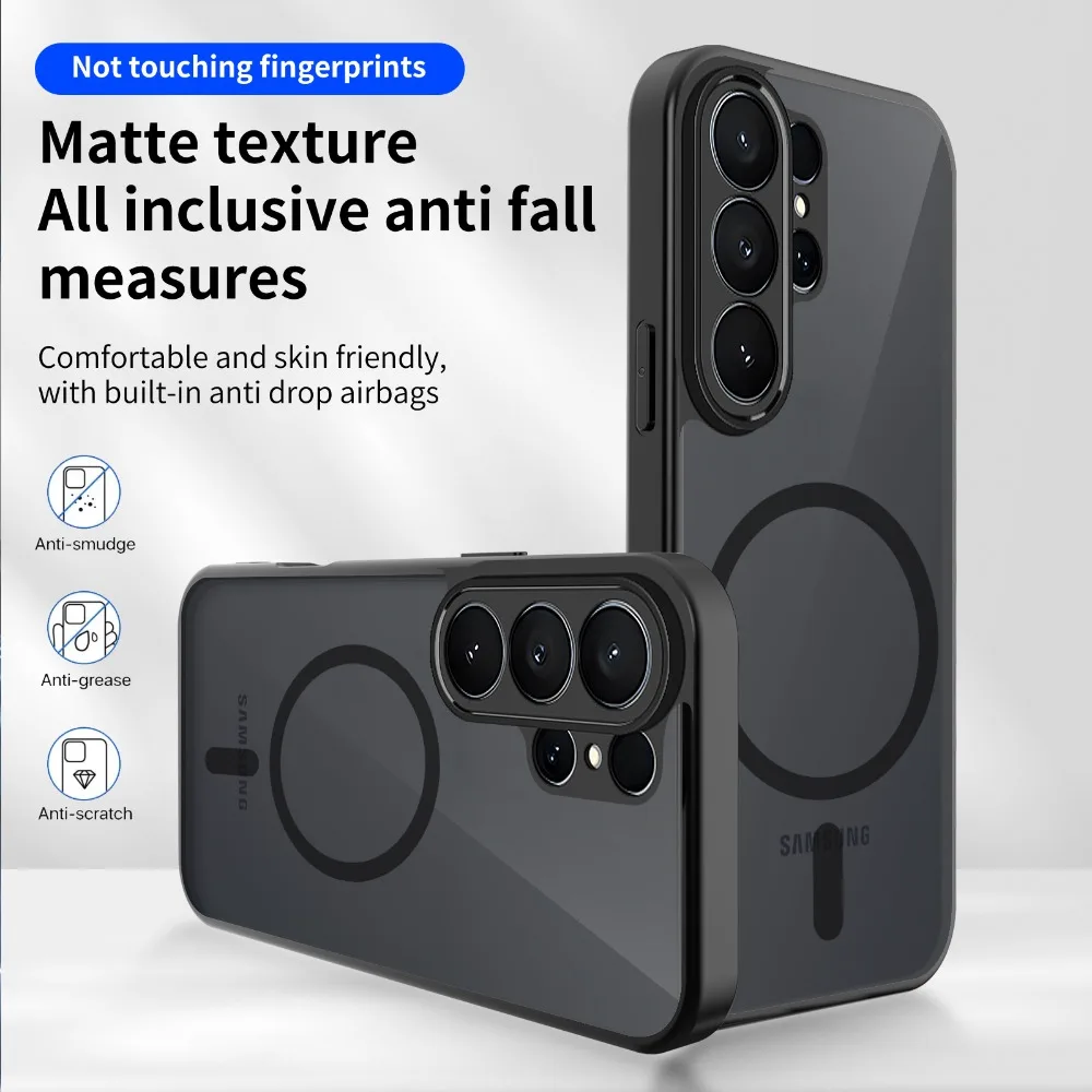 Luxuriöse Matte Hülle für Magsafe Stoßfester Schutz Harte Schutzhülle S26Ultra Magnetische Handyhülle für Samsung S26 Plus S 26 Ultra