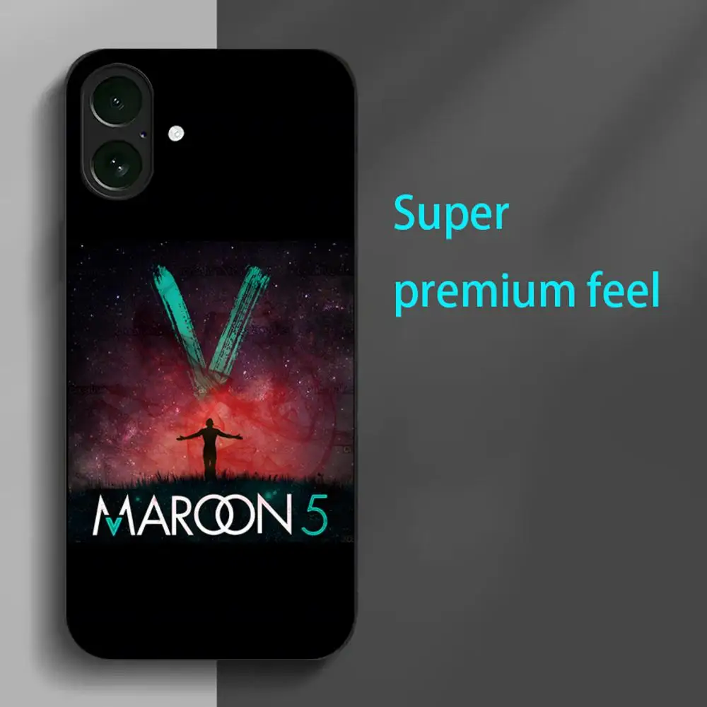 Star M-Maroon 5 Band Hot Phone Case For iPhone 16 15 14 13 12 11 X XR XS 8 Plus Mini Pro Max Soft black Shockproof Cover