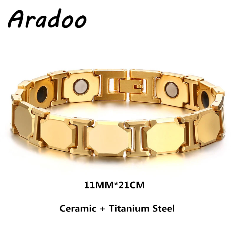 Titanium Steel Ceramic Bracelet Germanium Energy Slimming Magnetic Therapy Bracelet