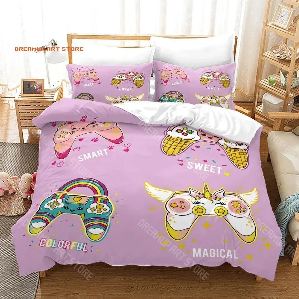 2026 3D Print Gaming Duvet Cover Set Gamer Room Decor For Boys Teens Video Games Twin Bedding Set Gamepad Bedspread Decor Home
