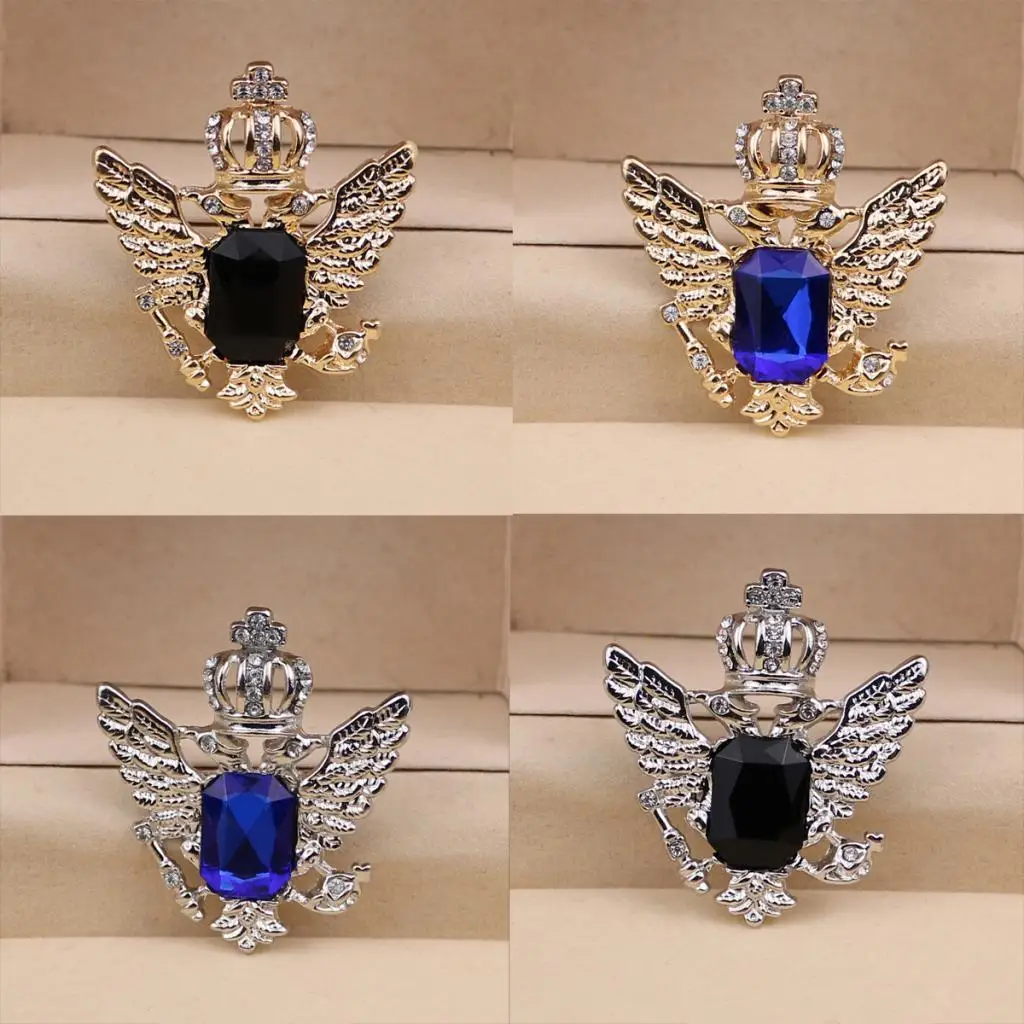 Alloy Eagle Brooch Pin Vintage Style Rhinestone Clothes Pin for Men's Suit Business Party Accessory Alloy Eagle Brooch Pin Vintage Style Rhinestone Clothes Pin for Men's Suit Business Party Accessory