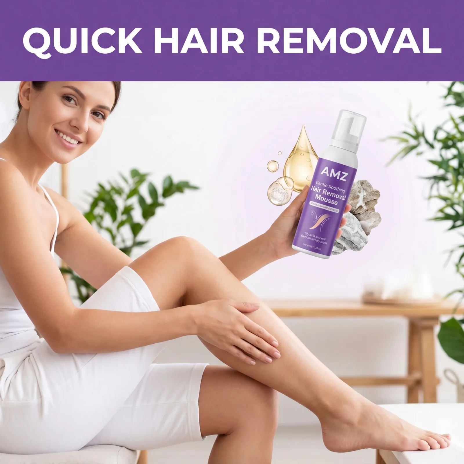 Sanfte Haarentfernungs-Mousse-Spray-Schaber Schnell Beruhigende Körper-Enthaarungscreme für Frauen mit Empfindlicher Haut für Achseln und Beine 100ml – Detail 4