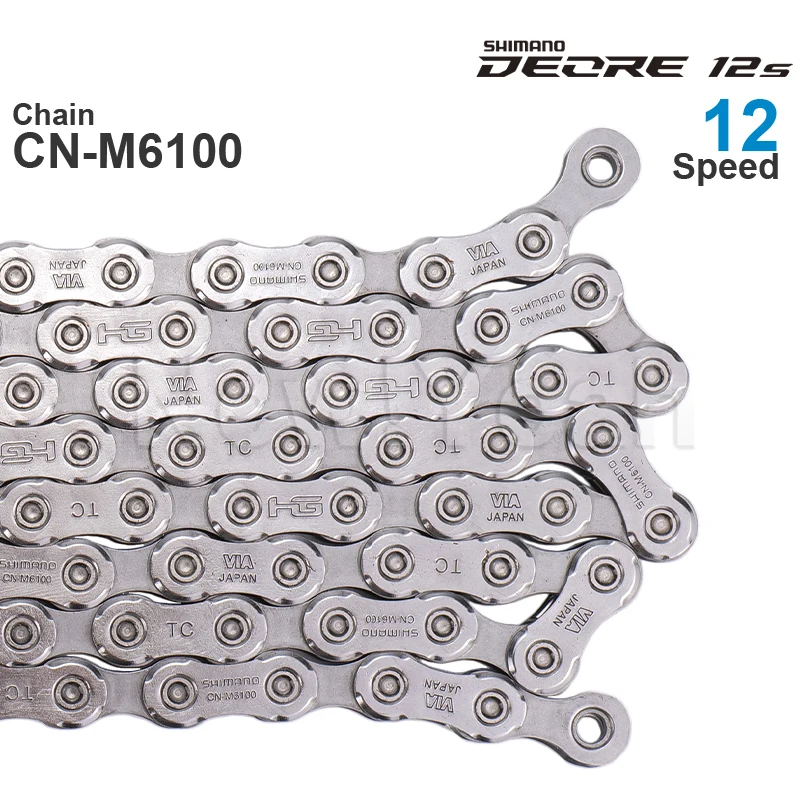 Original SHIMANO DEORE M6100- 12-Speed Bicycle Chains CN-M6100 - MTB Chain 116/124L with Quick Link