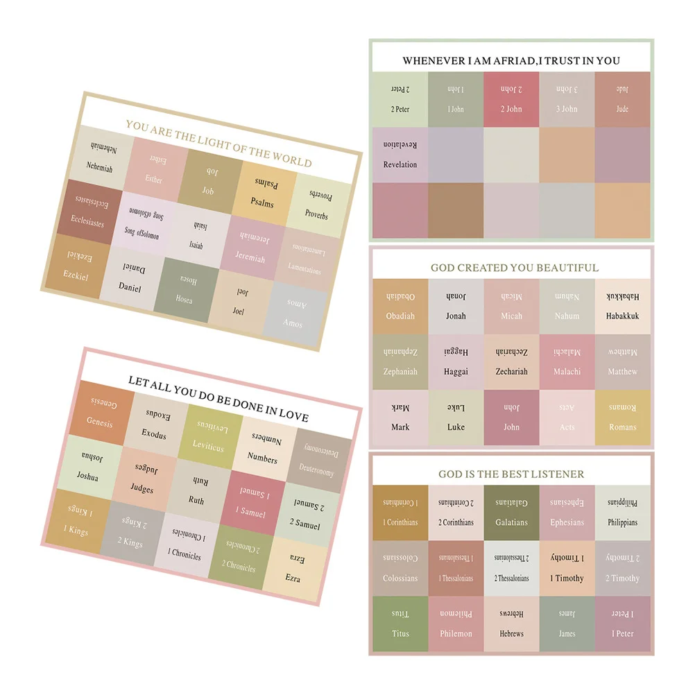 5 Sheets Bible Book Tabs Colorful Index Stickers for Fast Navigation Strong Hold PVC Labels Bible Reading Study Supplies