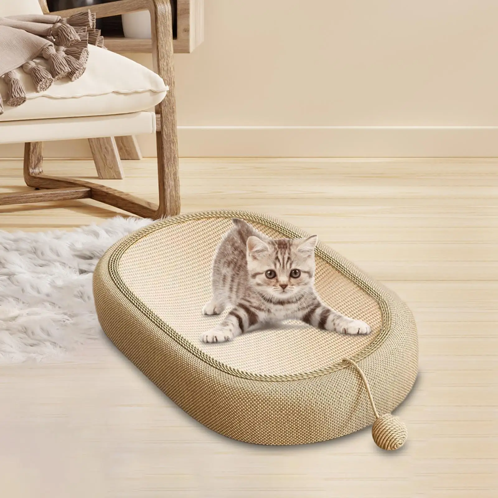 Cat Scratcher Lounge Bed Kitten Scratching Couch Playing Resting Cat Scratching Mat Sofa Furniture Protector for Kitten Kitty