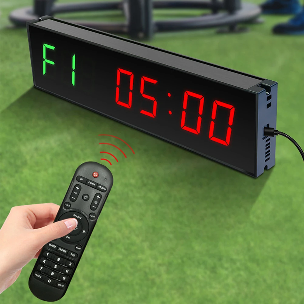

LED Down/Up Clock Stopwatch Type-C Plug-in Digital Timer Wall Mounted Aluminum Alloy with Adhesive Hook for Competition Training