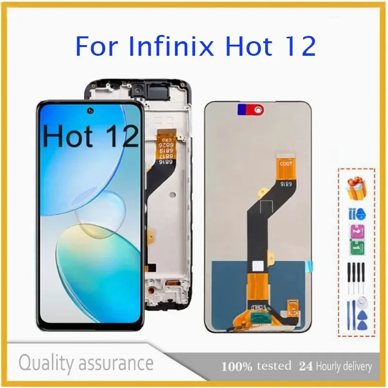 

For Infinix Hot 12 play x6816 x6817 LCD display touch screen digitizer panel assembly fit Infinix Hot 12 pro x668c mobile phone