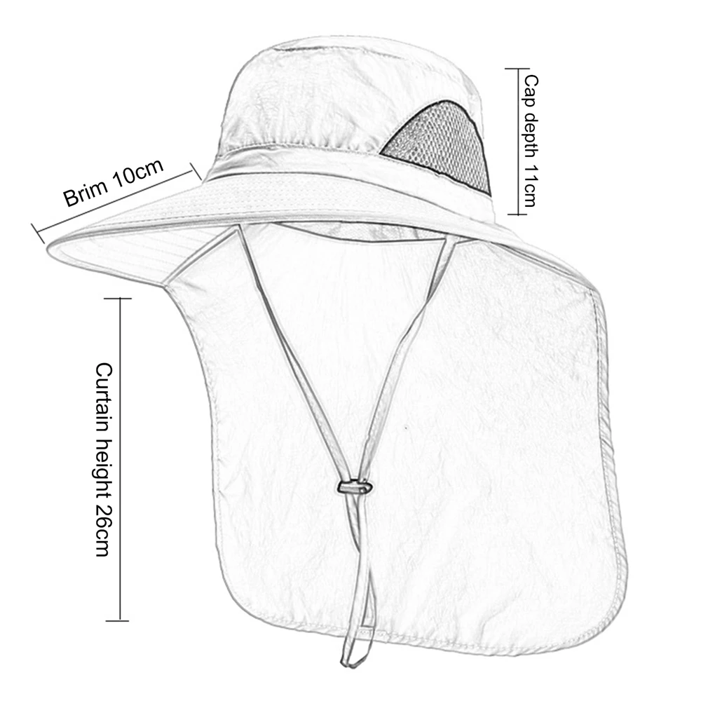 Uniszex Födémgerenda UV védelem horgászni kupak Széleskörű Káva Lélegezhető Akaszkodik kültéri horgászni Hegymászás Migráció Nap Kalap vel nyakú Tolóajtó