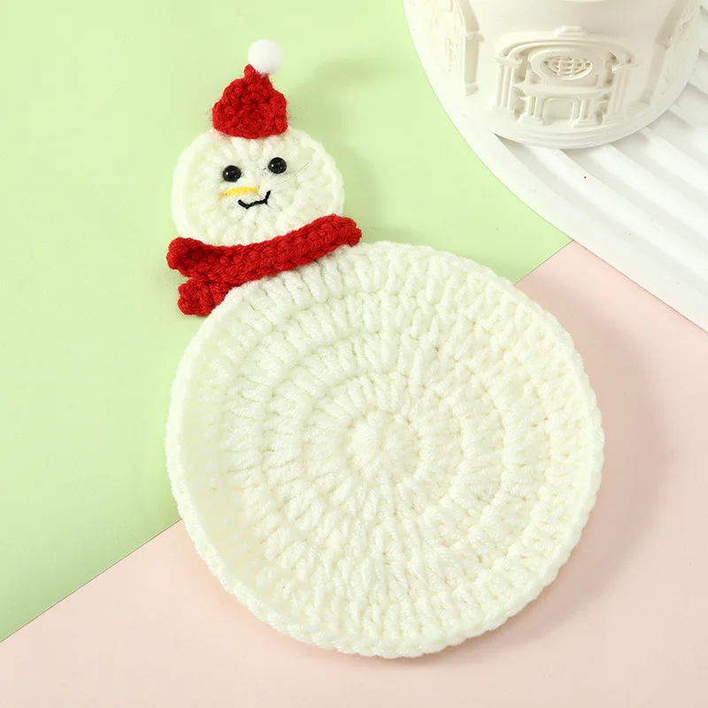 Weihnachts-Weihnachtsmann-Untersetzer, handgefertigt, gehäkelt, festliche Getränkeuntersetzer für die Weihnachtszeit, Tischdeko, handgefertigte gehäkelte Tassenuntersetzer, Geschenk, Neu – Detail 11