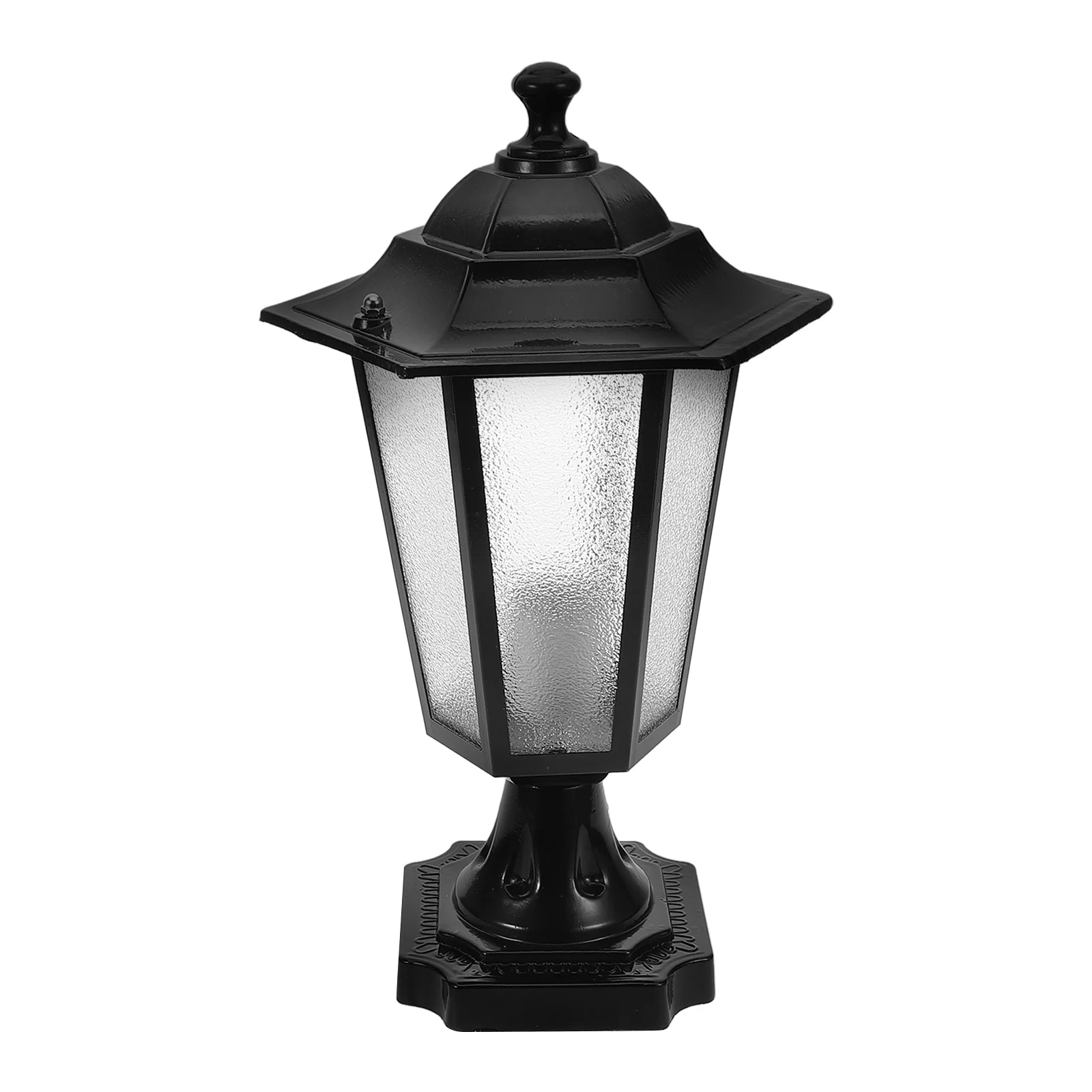 Outdoor Post Light 6 Sided Waterproof Pillar Lamp Black Small Size Easy Installation Door Pillar Lighting Decor