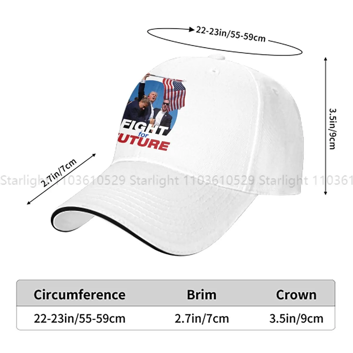 Fight For Future Trump Holding The USA Flag Baseball Cap Men Hats Women Visor Protection Snapback  Caps