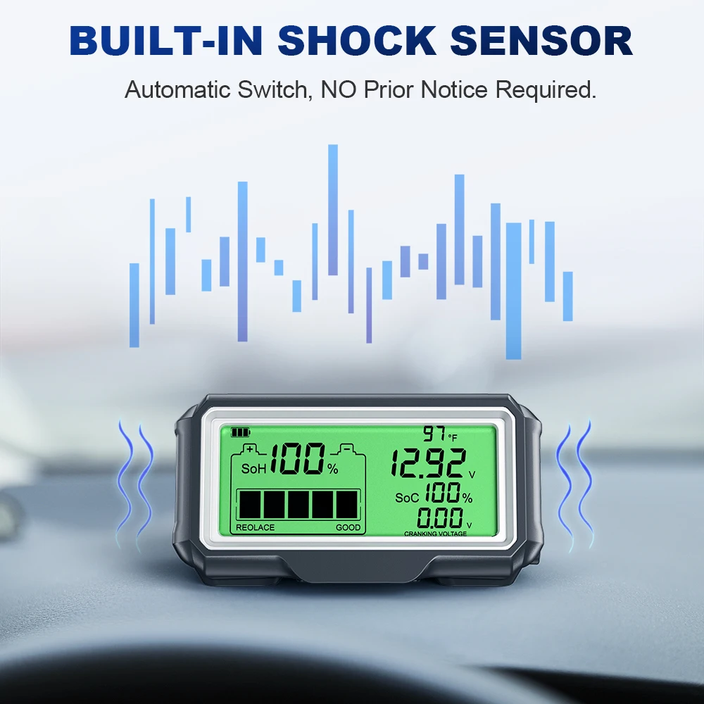 ANCEL BM200 PRO 12V LED Car Battery Tester Monitor Head-Up Display Battery Health Analyzer SOH SOC Charging Tester Tools