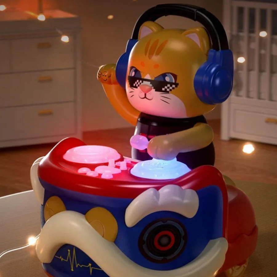 صوت رائع وأرجوحة خفيفة قرص كهربائي يصنع DJ Cat قيادة عالمية مناسبة لهدايا الأطفال في الهالوين وعيد الميلاد