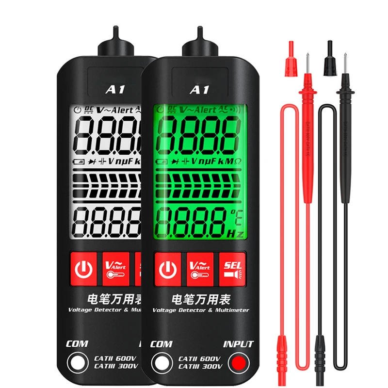 BSIDE A1 Multimeter Voltage Detector Digital Multimeter DC/AC Voltage Frequency Resistance NCV Electronic Tester