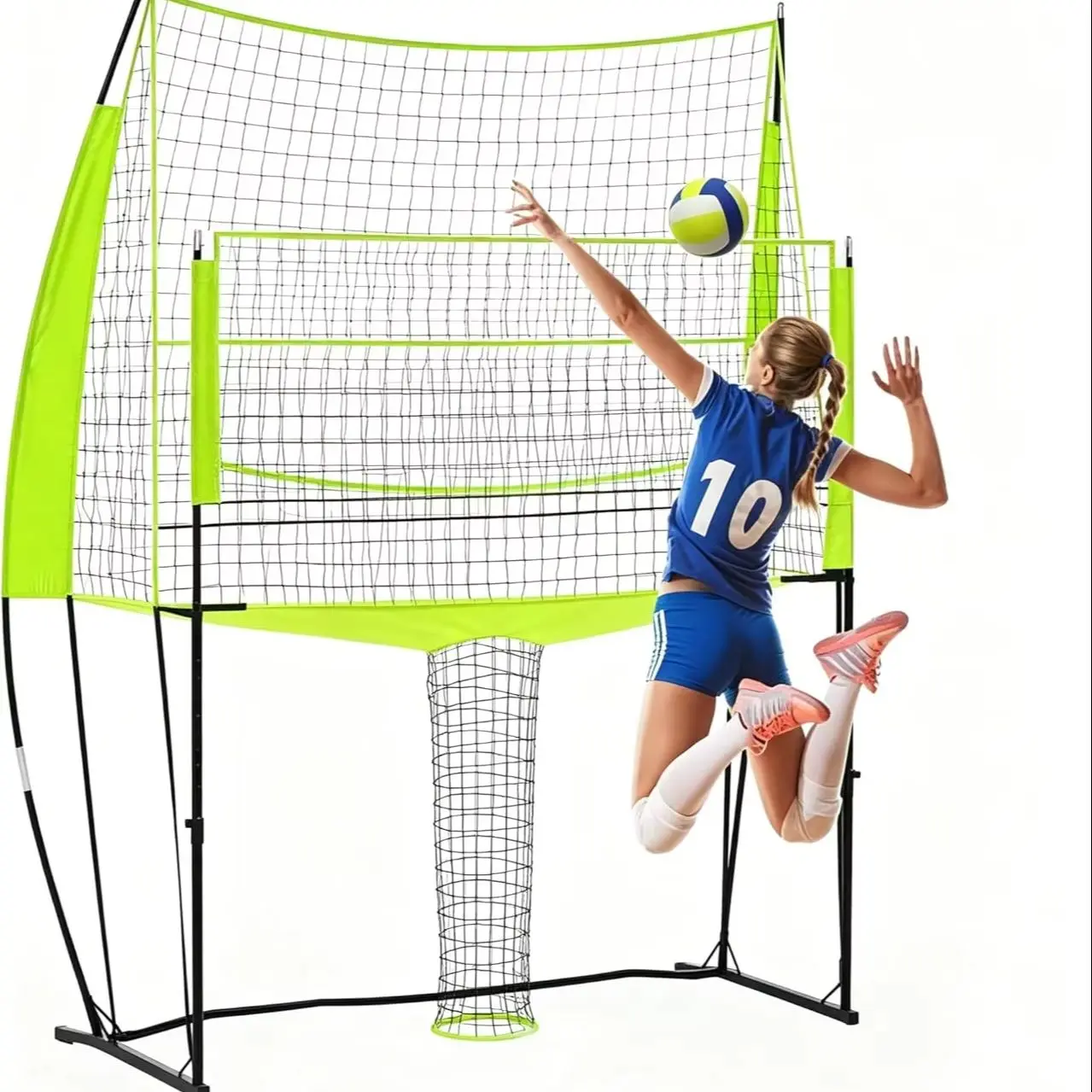 248 x 107 x 335 cm Volleyballnetz, höhenverstellbar für langlebige Trainingsausrüstung mit Tragetasche, einfacher Aufbau für drinnen, draußen, Strand, Garten