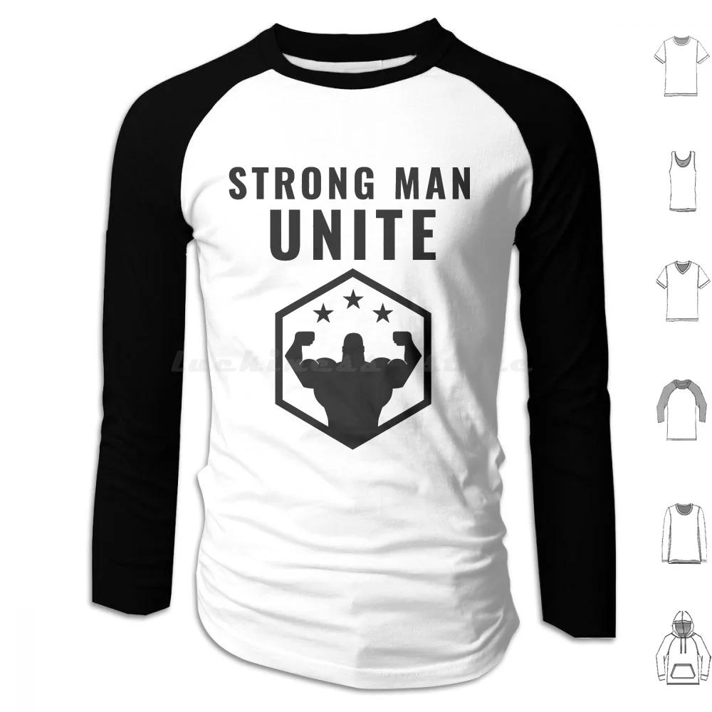 Strong Man Unite Hoodie Cotton Long Sleeve Strong Man Strong Man Gym Funny Fitness Strong Man Fitness Gym Lifting