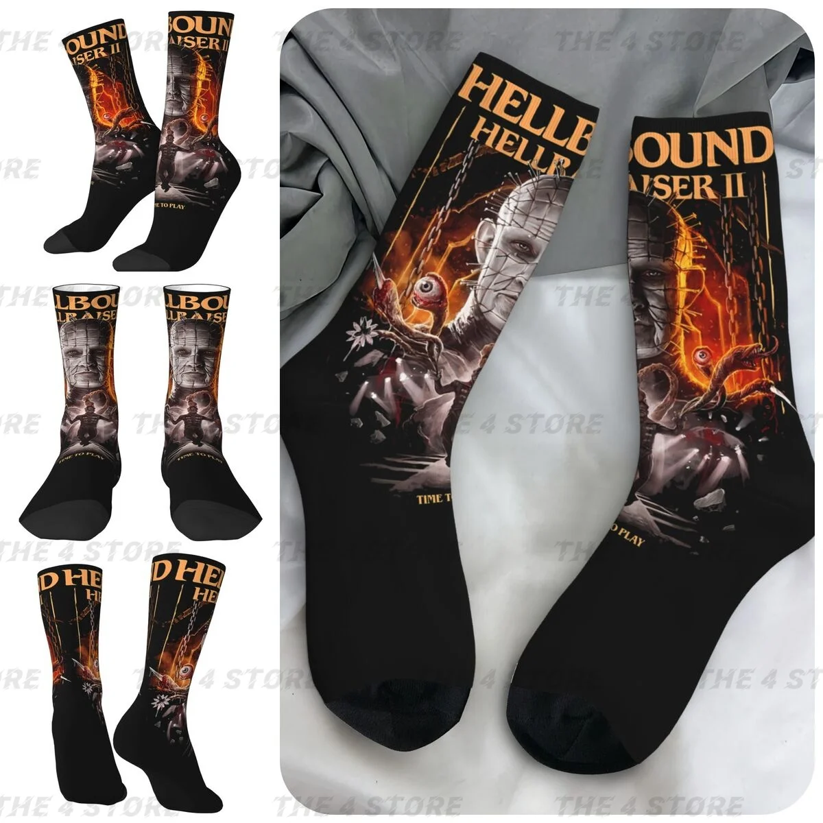 Hellraiser High elasticity polyester fiber 3D printing cosy Unisex Running Interesting Four Seasons Socks