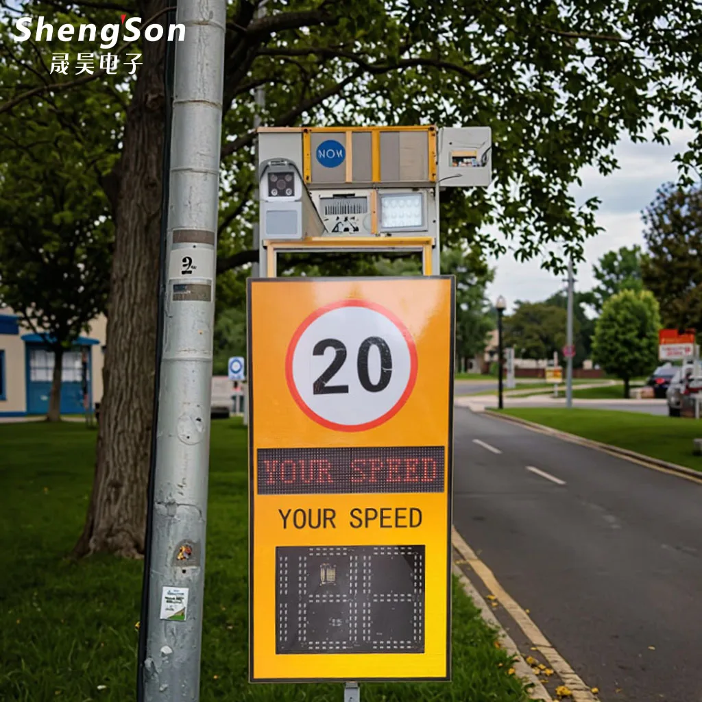 Outdoor Solar-powered Radar Speed Detector Traffic Sign Board with Galvanized Steel for Roadway Safety and Alert Drivers