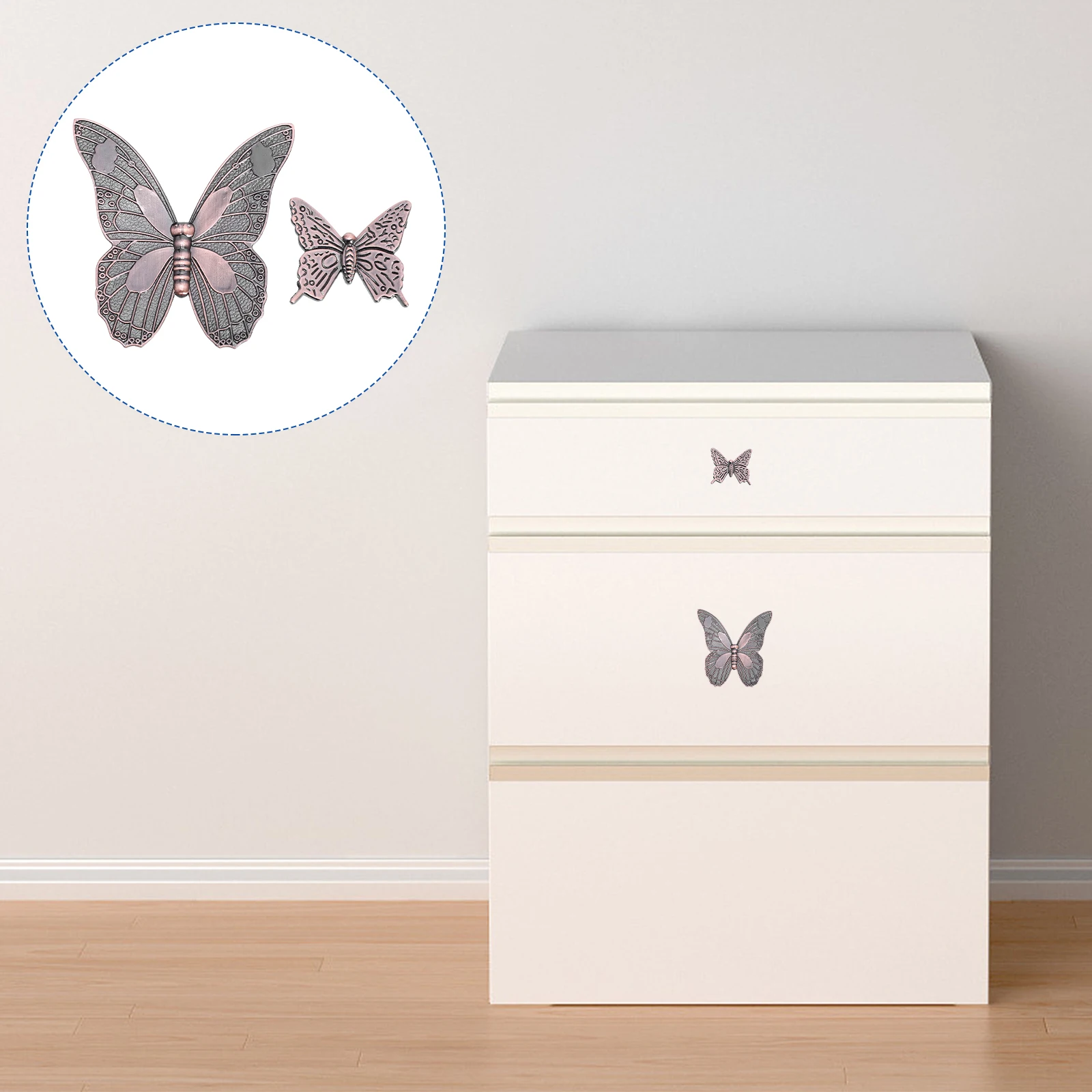 

2Pcs Exquisite Zinc Alloy Handles Fake Butterflies Cabinet Drawer Wardrobe Knobs Cabinet Door Knobs Delicate Butterflies Handles