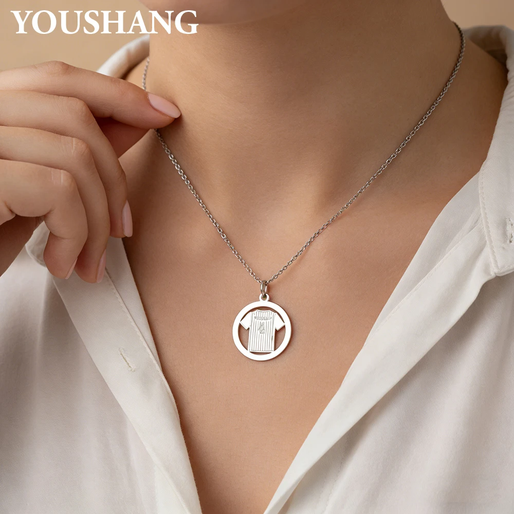 Custom Sports Jersey Necklace - Personalized Name & Number Pendant in Gold/Silver, Perfect Gift for Basketball Baseball Fans.