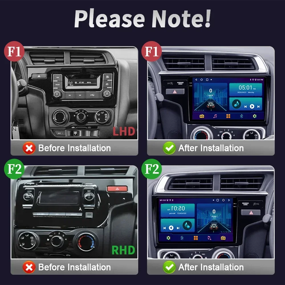 Car Radio Multimedia Player Navigation GPS Android Bluetooth Wireless CarPlay Touch Screen Stereo For Honda FIT JAZZ 2014 2015