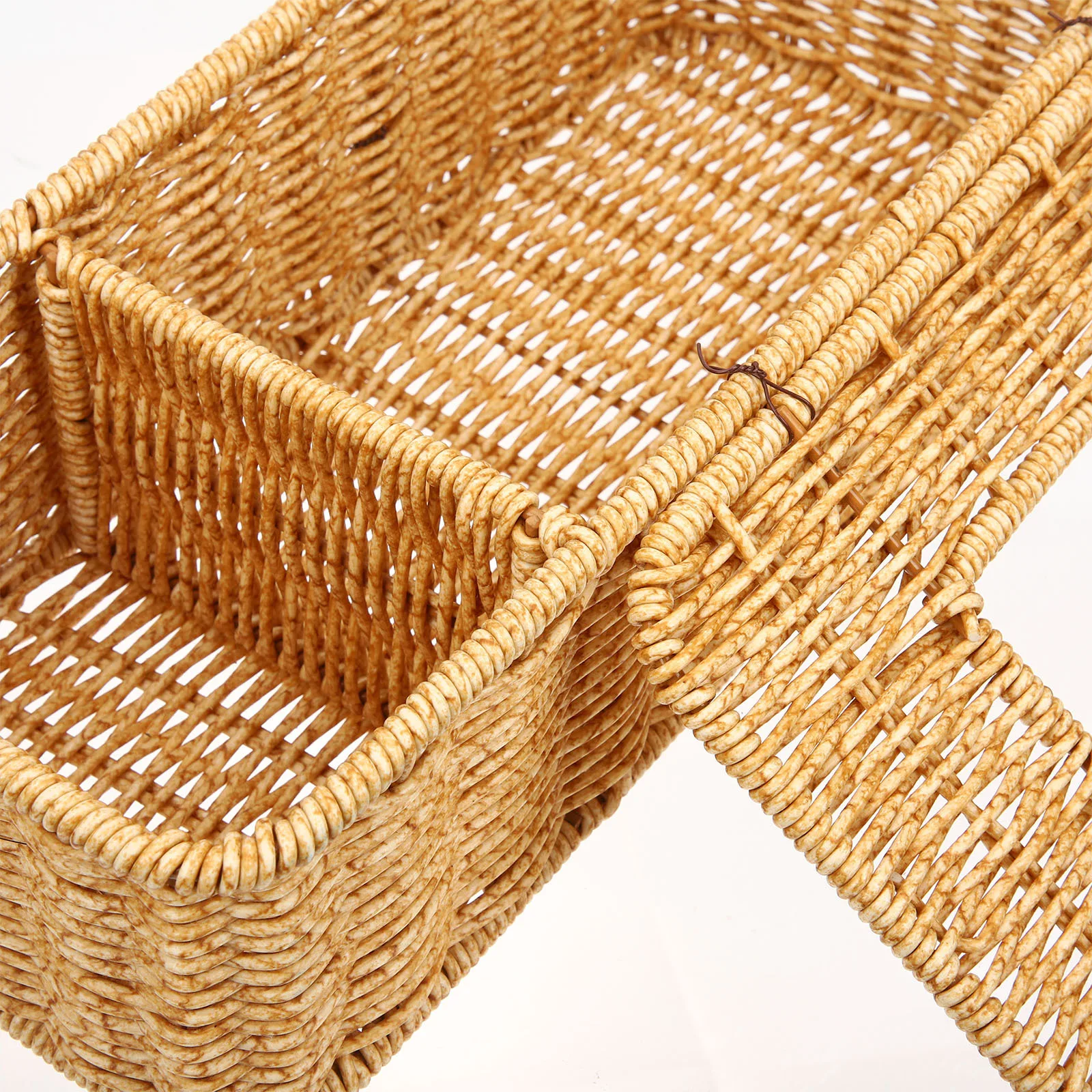 

Multifunctional Tissue Box Woven Design Desktop Organizer For Home Bathroom Office Napkin Holder Storage Container