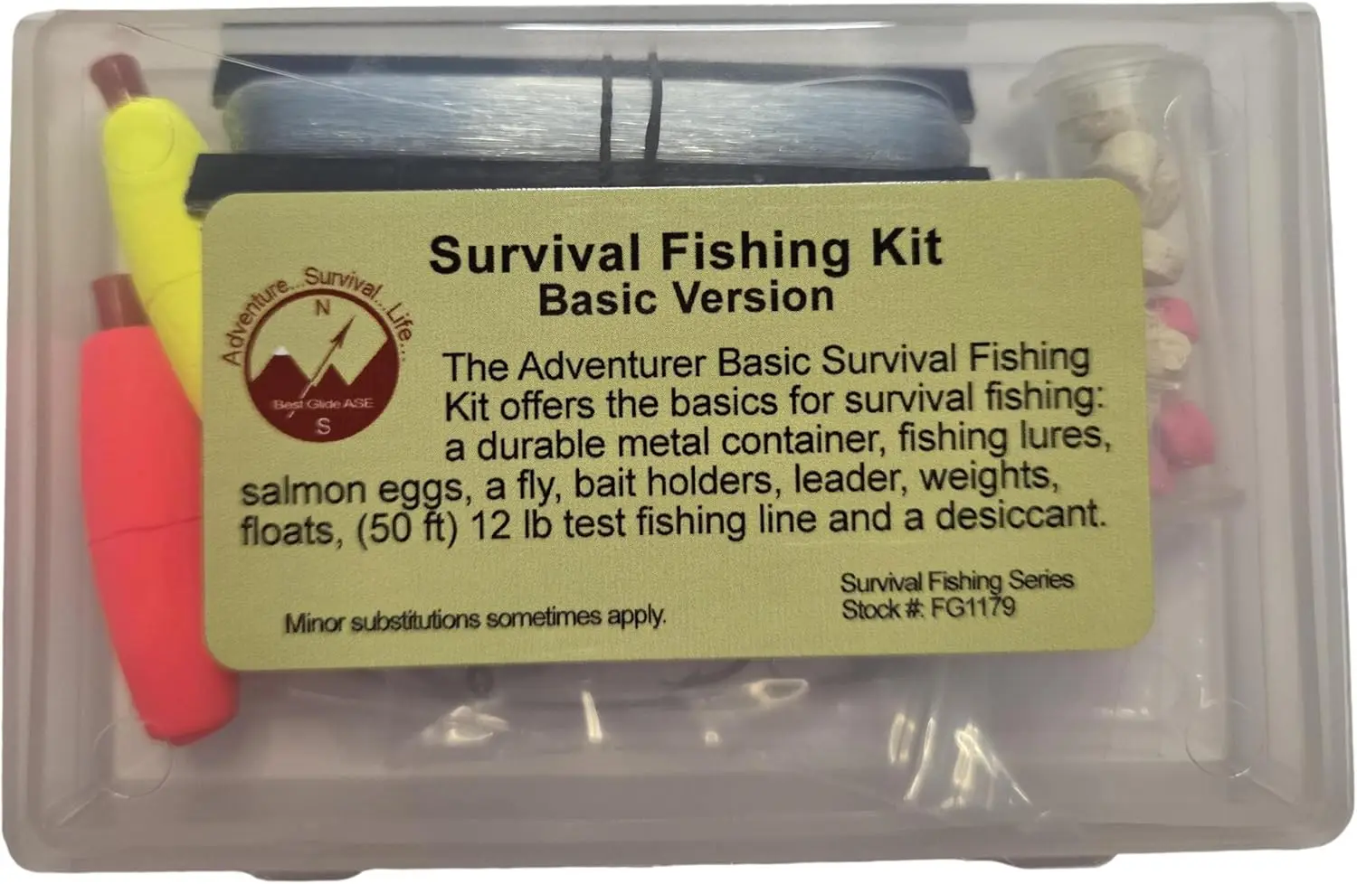 

Survival Fishing Kit Basic Version - Essential Emergency Gear for Outdoors