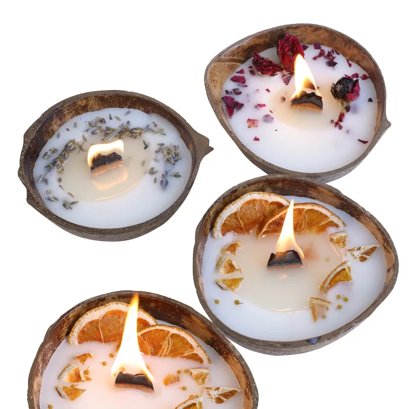 Coconut bowl aromatherapy candle candle watering dried flower candle creative decorative candle souvenir gift - Image 5
