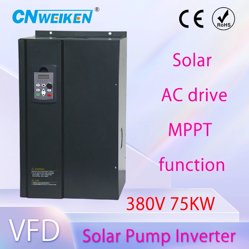 Frequency converter Solar VFD 75kw DC Input 400V-700V 380v 3phase output ac drives /frequency converter