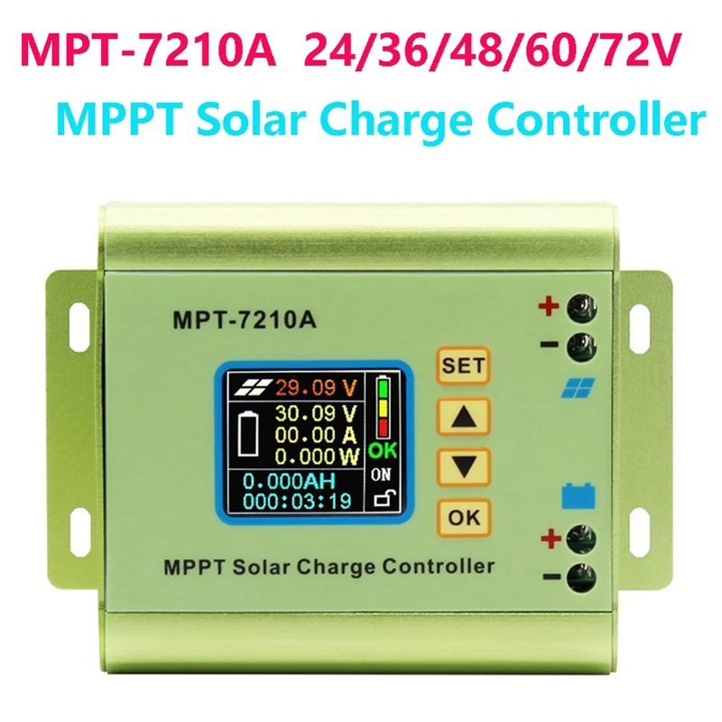 Green Solar Charge Controller 24V/36V/48V/60V/72V Solar Regulator Battery Charger Panel Boost Voltage Module