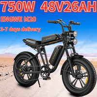 ENGWE M20 Electric Bicycle 750W Motor 48V26Ah Mountain Motorcycle Dual Suspension Snow E Bike 20*4.0 Inch Fat Tire Electric Bike