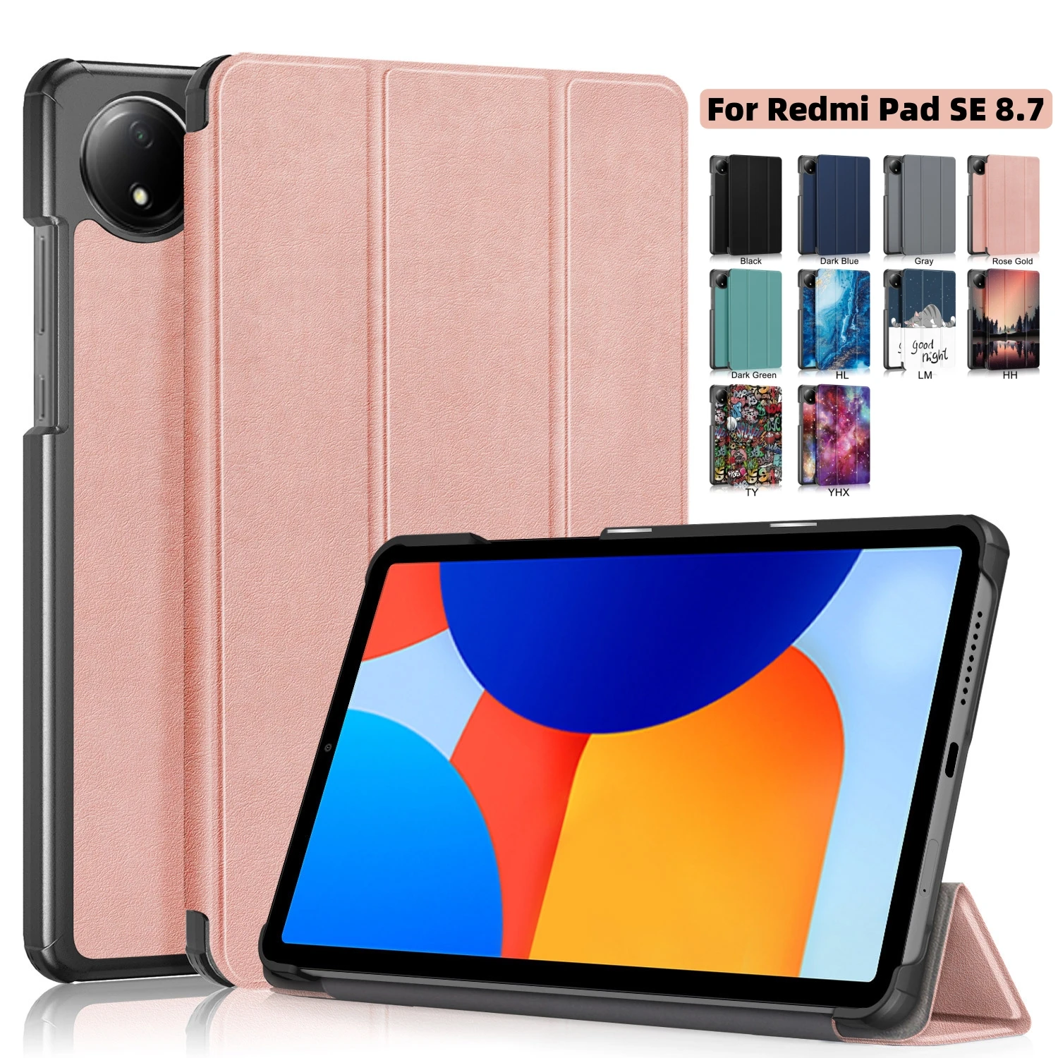 

Чехол для Redmi Pad SE 8,7 дюйма, 2024, откидная тройная магнитная подставка, чехлы для смарт-планшетов для Xiaomi Redmi Pad SE 8,7, чехол 4g