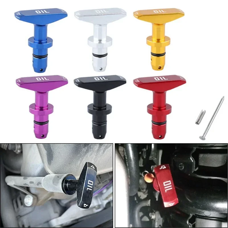 Universal Car Oil Dipstick Pull Handle Engine Oil Pullhandle Aluminum Billet Auto Replacement Modification Decoration