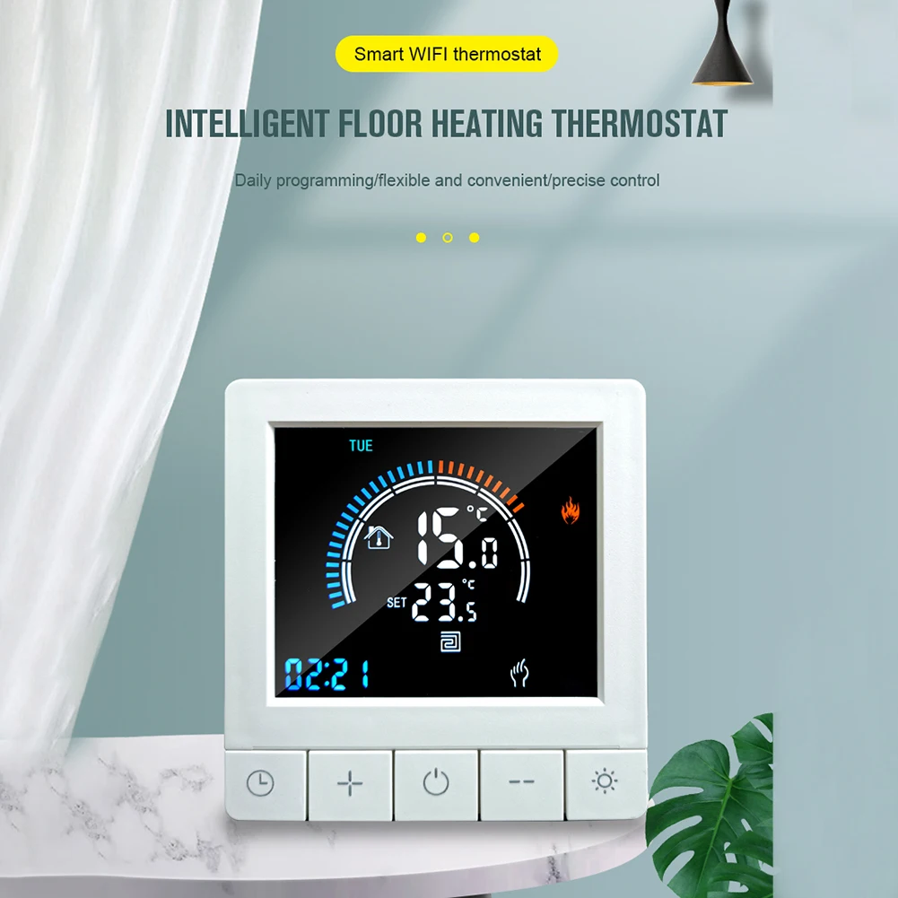 K5 New Tuya- WiFi Floor Heating Thermostat High Power 25A Electric Floor Heating Thermostat Color Screen Temperature Controller