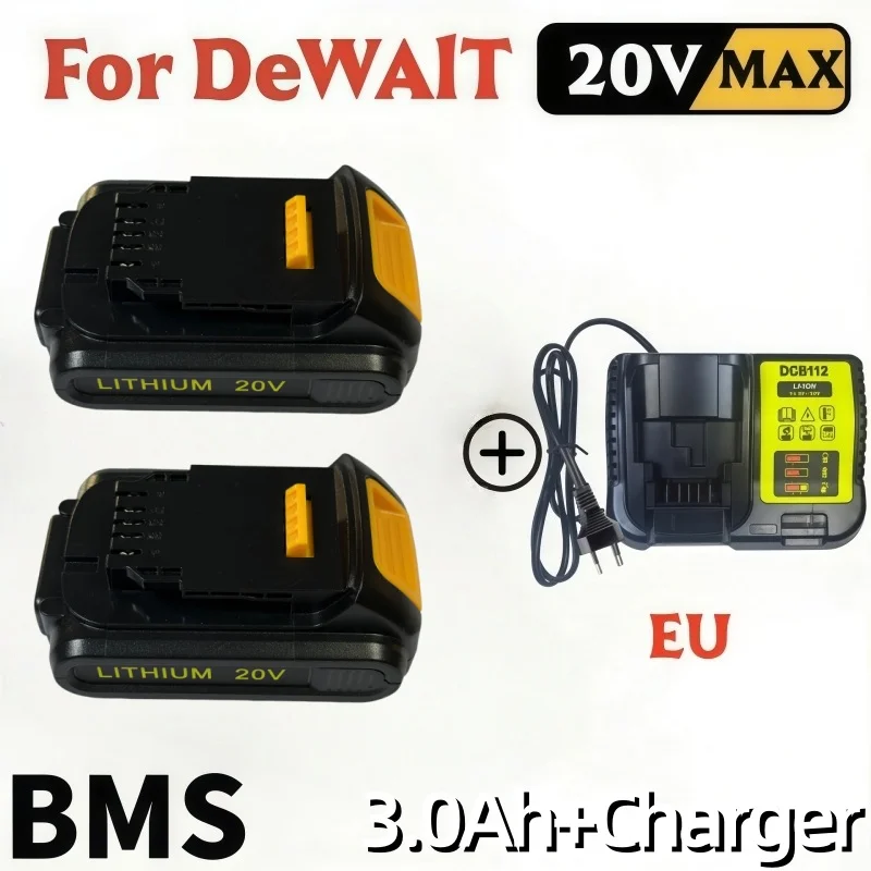 

Upgraded 20V MAX 3.0Ah Replacement Li-ion Battery Safe Stable Power Compatible with DeWalt Cordless Drill Saw Power Tools