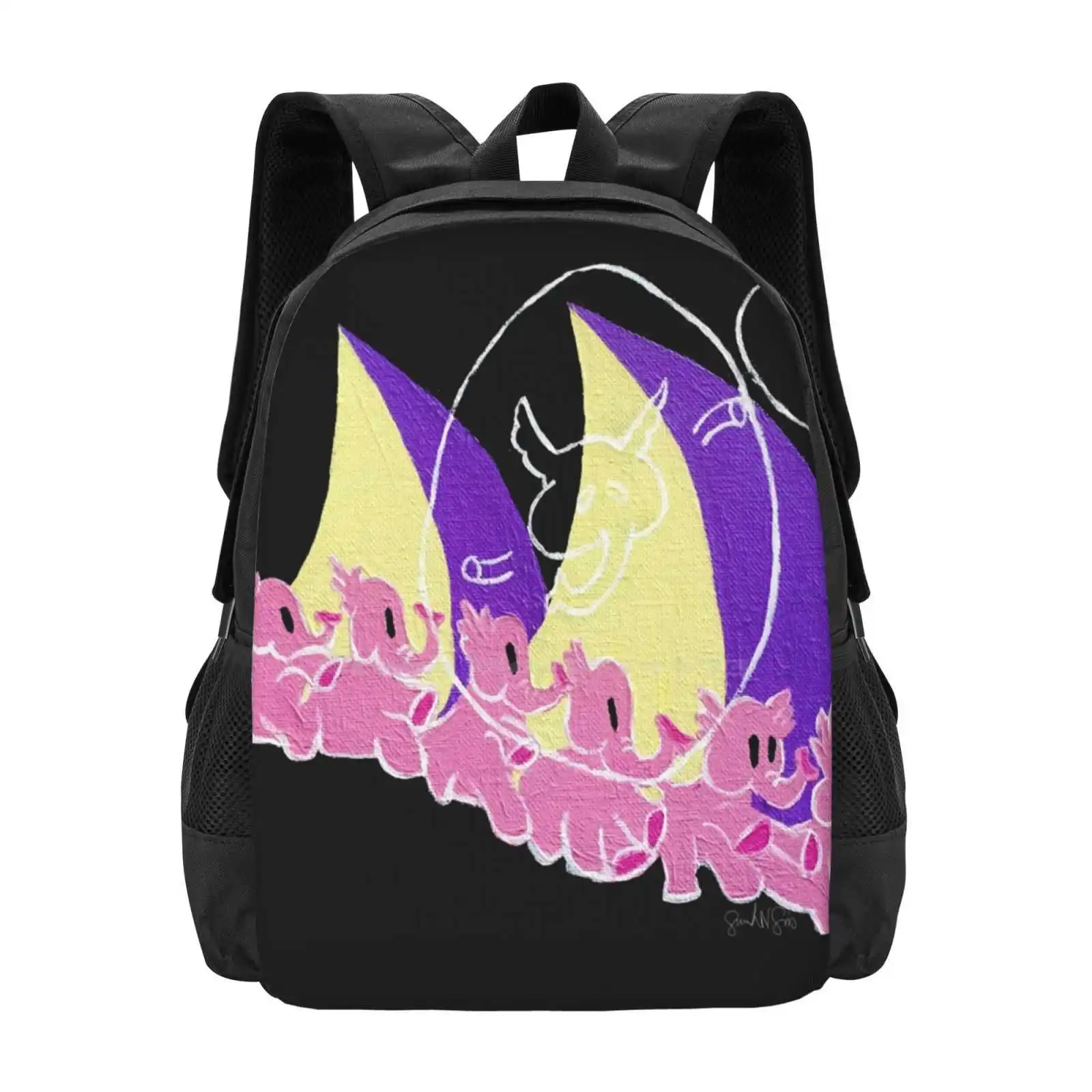 Here They Come Rucksack für Schüler, Schule, Laptop, Reisetasche, Walt Trunk Pyramid Trippy Bassnectar Basshead Bubble March Parade