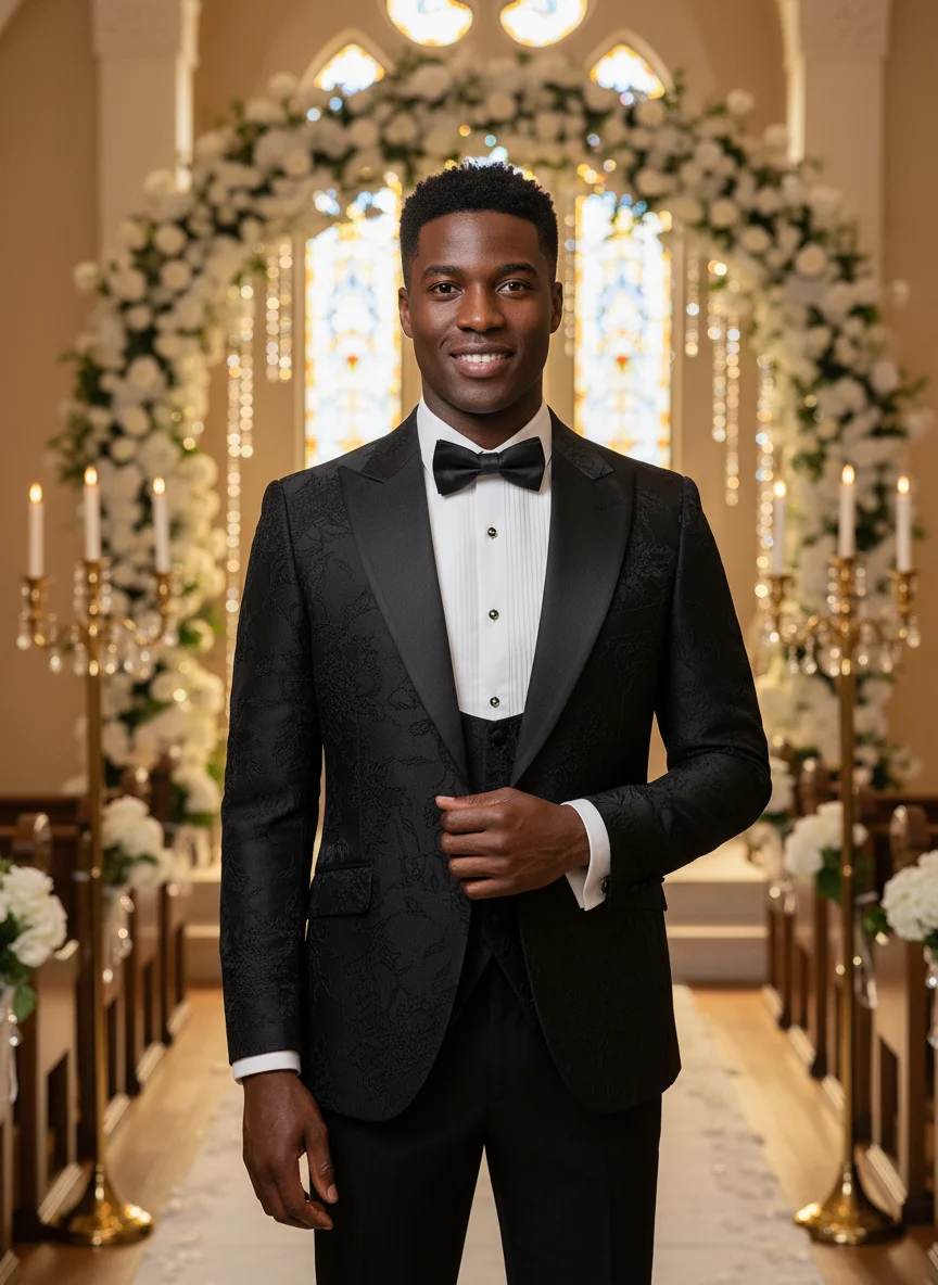 

Мужской костюм ST Cassy Groom, черный, в стиле ретро, для вечеринок, свадебный, 3-х предметный, пиджак для мужчин