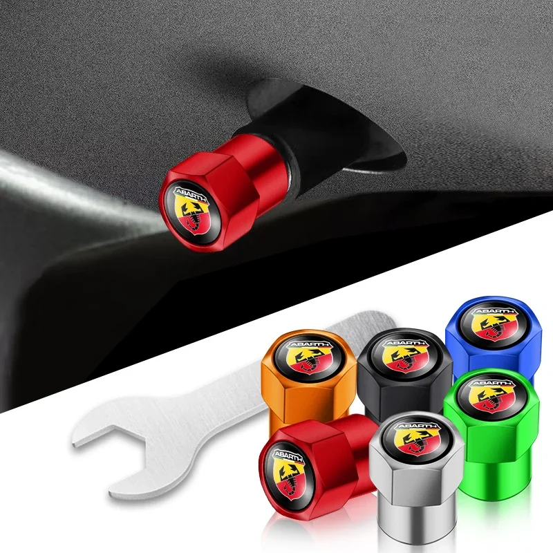 4Pc Car Tire Valve caps Emblem metal Cap Case For Fiat Abarth 500 Tipo FR Punto Ducato Stilo Palio Bravo Pondo Accessories