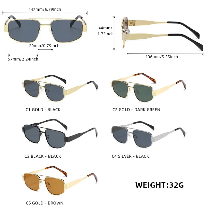 New Polygonal Sunglasses Women Men Fashion Metal Hip Hop Sun Glasses Stylish Summer Shades