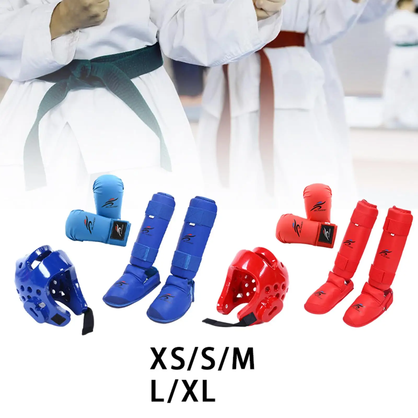 Karate Sparring Gear Set Training Gear Boxing Helmet Boxing Headgear Gloves for Taekwondo Karate Martial Arts Sanda Muay Thai