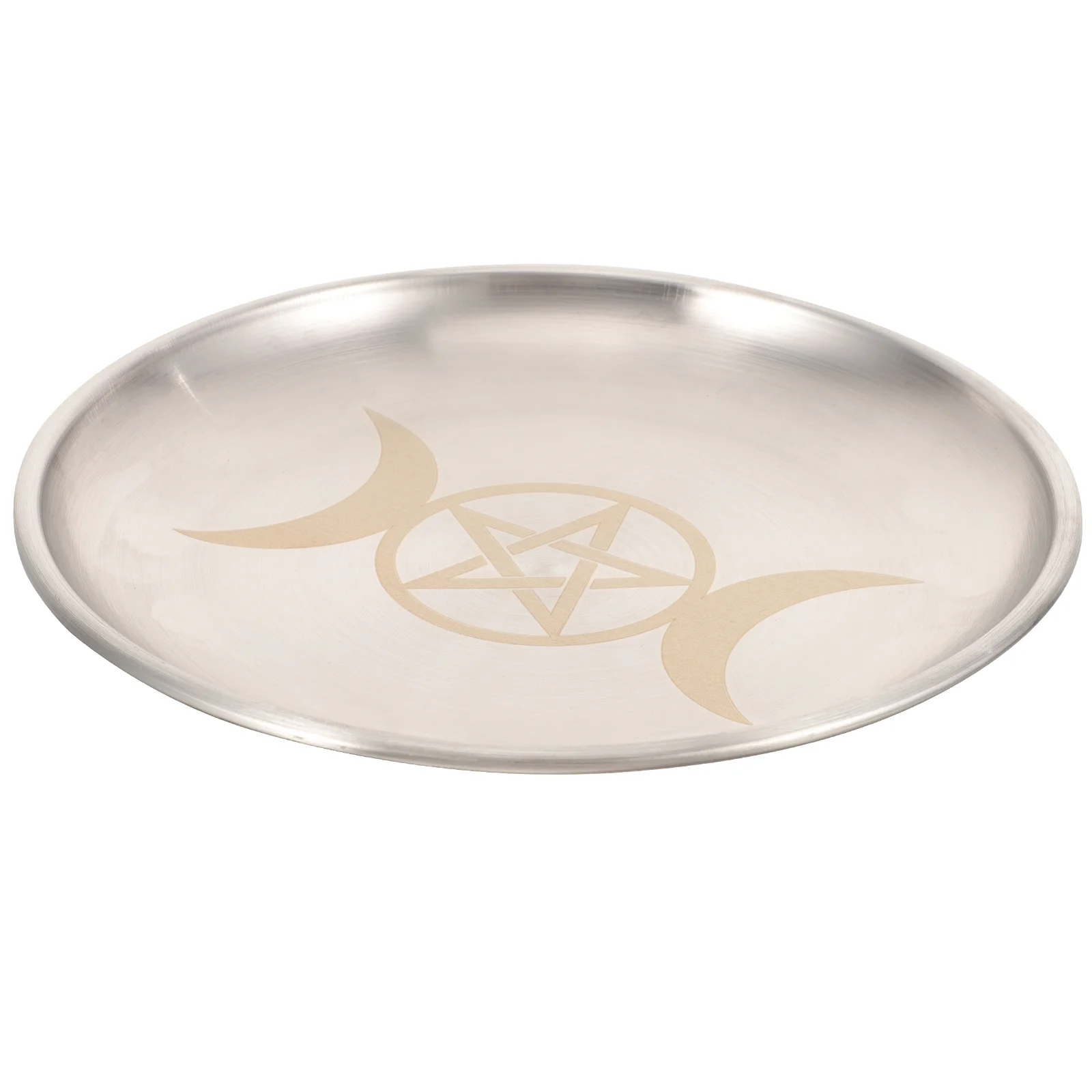 Pentagram Iron Altar Plate Smooth No Burr Premium Sturdy Material Multipurpose Decorative Holder Tray Pentacle