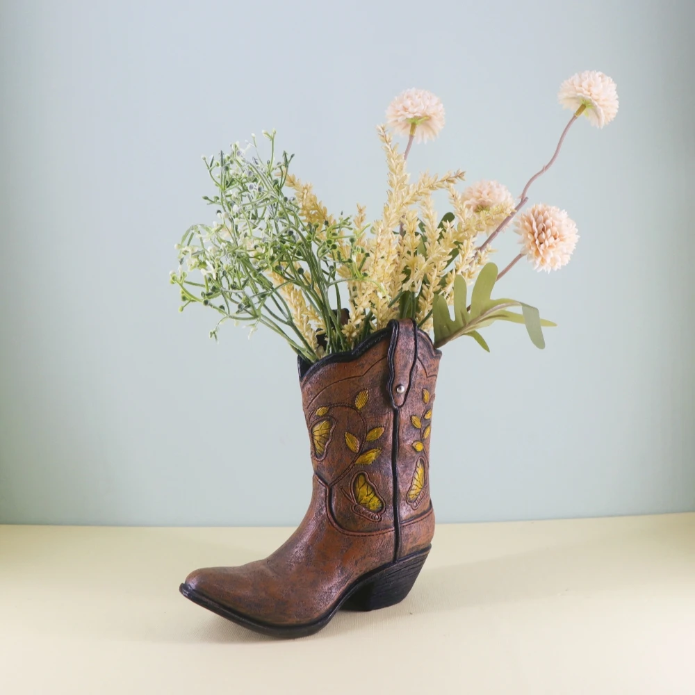 Kreative Stiefelförmige Vasen aus Kunstharz, Blumentopf, Wohnzimmer-Tischdekoration, Blumenarrangement, Hydroponischer Pflanzenbehälter – Detail 6
