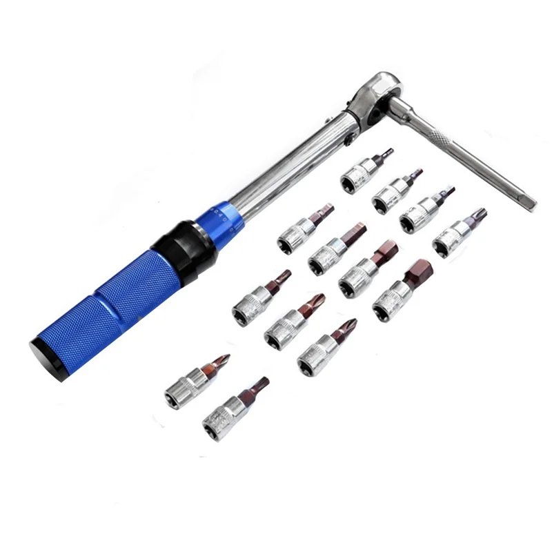 

AD45 Bike Torque Wrench Set Steel 1/4 Inch Drive Click 17.7 In./Lbs. To 212.4 In./Lbs. (2-24Nm) For Road Mountain Bikes