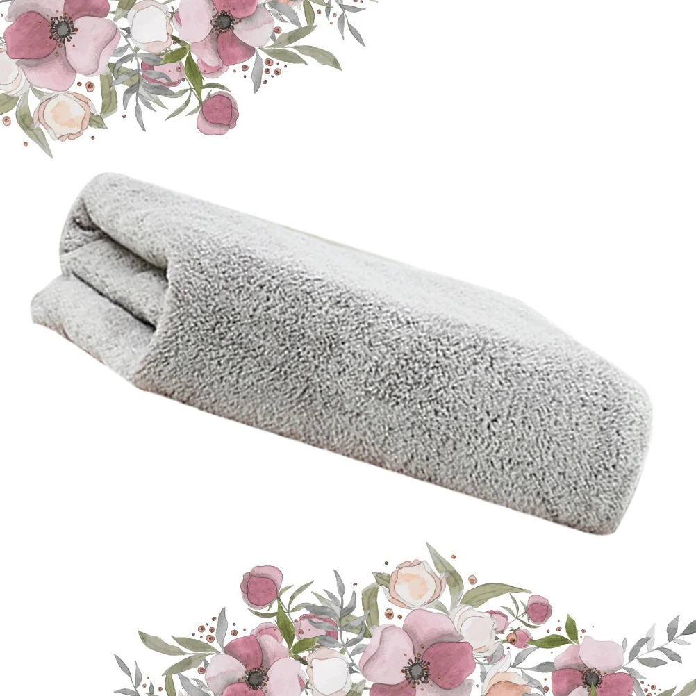 

Large Coral Fleece Bath Towel Eco-Friendly Water Absorbent Thick Soft Blanket For Home Hotel Spa Use Grey Color