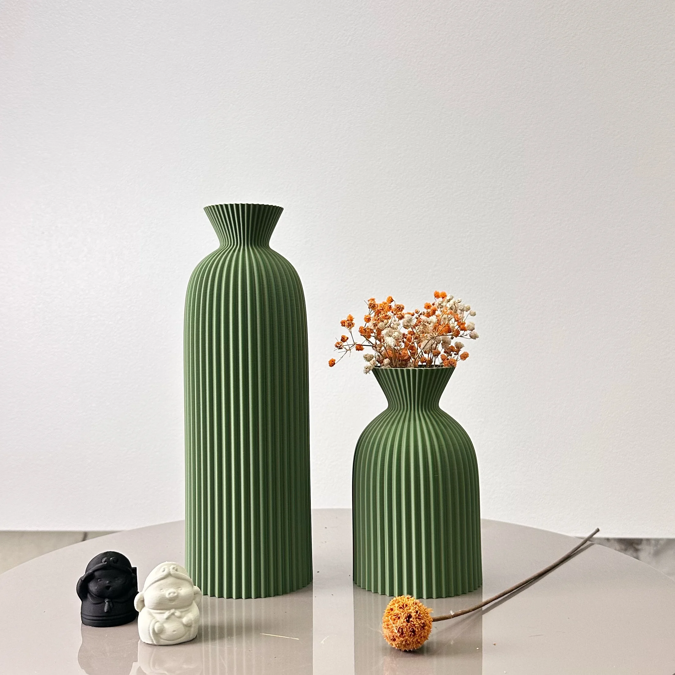 Wavy Pattern Art Dry Vase, 2-Piece Set